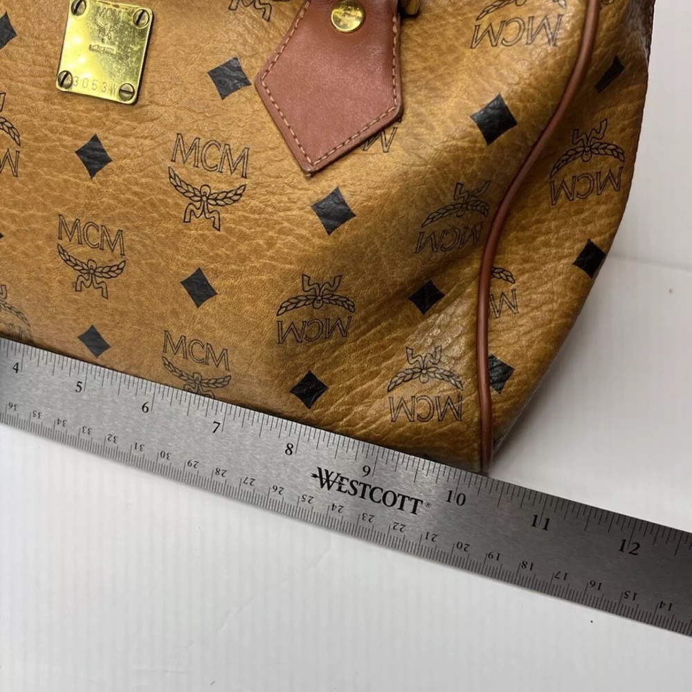 MCM Monogrammed Boston Leather Bag - Picture 10 of 13